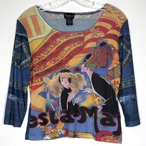 Mix It Stretch 3/4 Sleeve French Top
